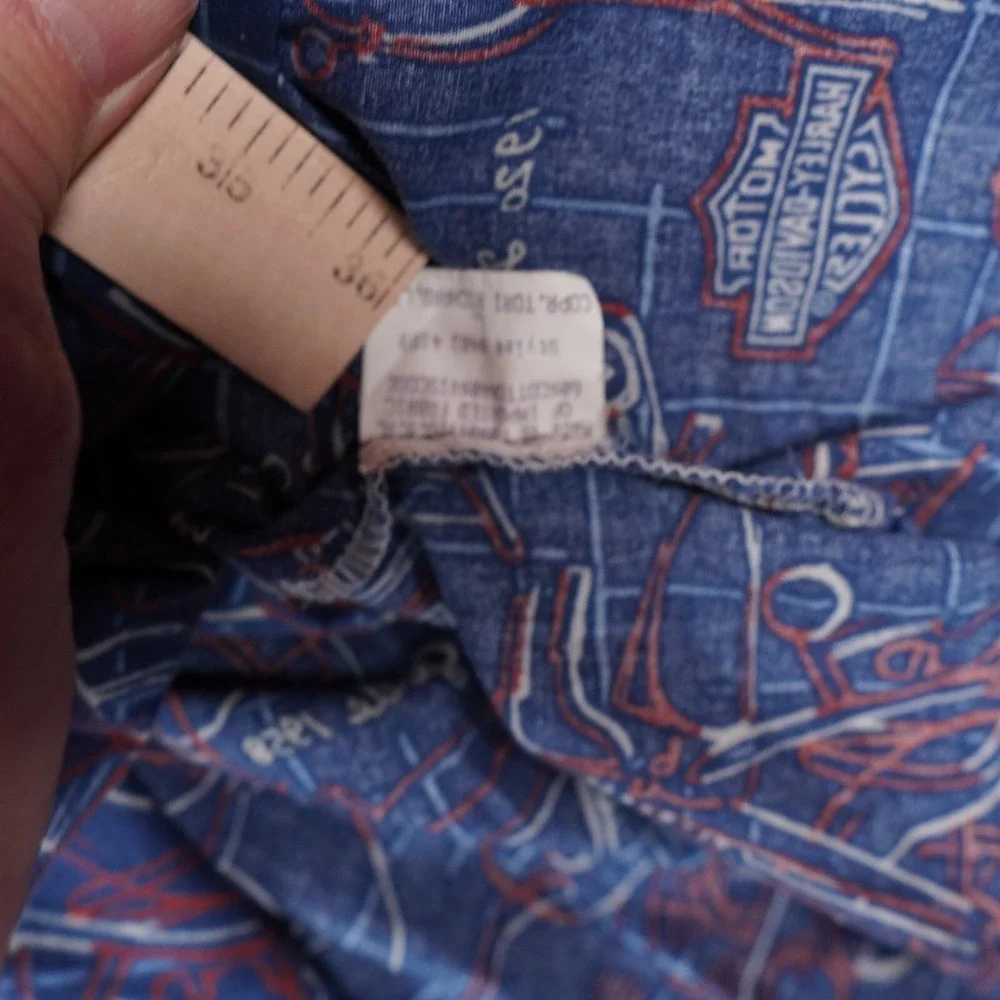 VTG Harley Davidson Tori Richard‎ Hawaiian Shirt Large USA FLH Duo-Glide 1958